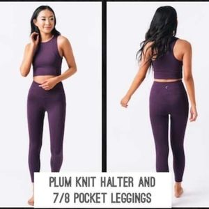 Ziya plum knit leggings and halter
